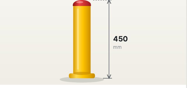 Bolardo alto Plus · H 450 mm · Ø 100